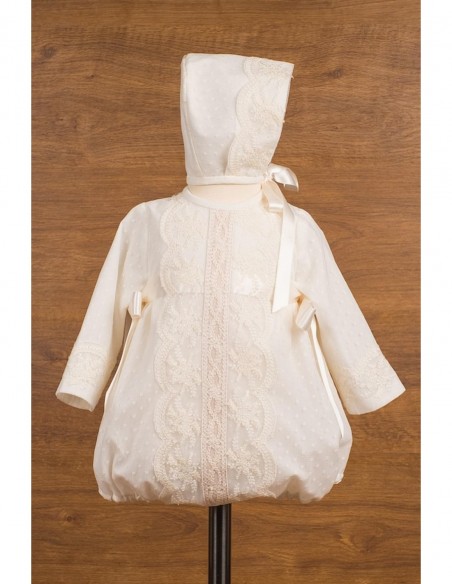 Pelele Muselina Topos con Capota Manga Larga