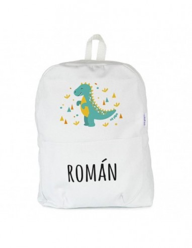 Mochila Medium Lona Dinosaurio  Personalizado