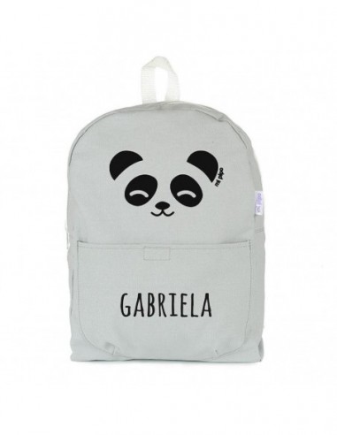 Mochila Medium Lona Panda  Personalizado