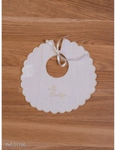 Babero Lino Bordado Color Beige