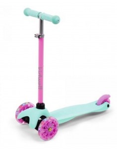 Patinete Infantil 3 Ruedas Rosa y Azul con Luz