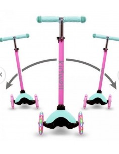 Patinete Infantil 3 Ruedas Rosa y Azul con Luz 2