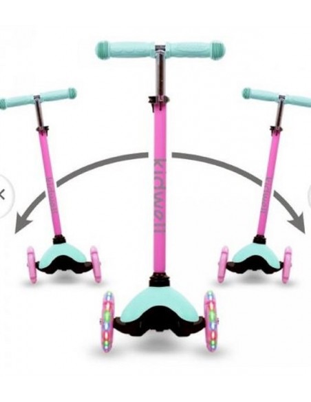 Patinete Infantil 3 Ruedas Rosa y Azul con Luz